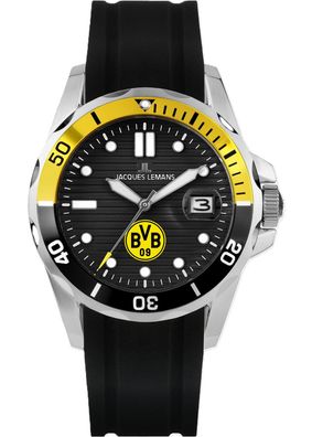 Jacques Lemans Armbanduhr > Edelstahl silbern analog Datum BVB-07