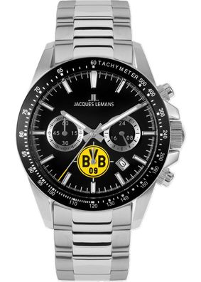 Jacques Lemans Armbanduhr Chronograph Edelstahl silbern analog BVB-06