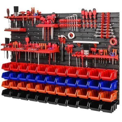 Stapelboxen Set 4x Wandregal Lagersystem 44 Boxen Halterungen 1152 x 780 mm