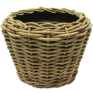 VAN DER LEEDEN DRYPOT® Rattan Pflanzkübel Grau Ø 68 cm - Sylter Körbe