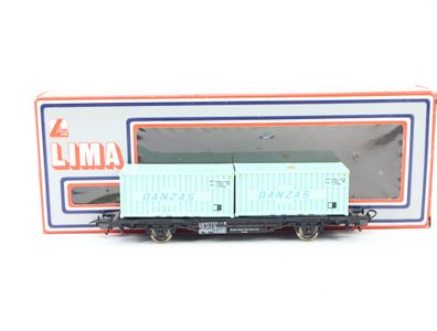 Lima H0 Güterwagen Containerwagen "DANZAS" 042 9 032-4 blau FS Italia