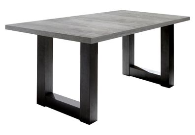 Esstisch ausziehbar Eila 7 140 x 90 x 75 Schwarzstahl/Beton 13365