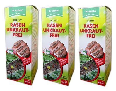 3 x DR. Stähler Dicotex® Rasenunkrautfrei, 500 ml