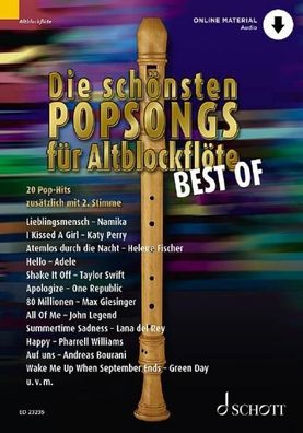 Die schönsten Popsongs für Alt-Blockflöte BEST OF,