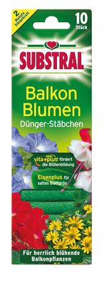 SUBSTRAL® Balkonblumen Dünger-Stäbchen, 10 Stück