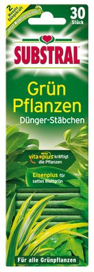 SUBSTRAL® Grünpflanzen Dünger-Stäbchen, 30 Stück