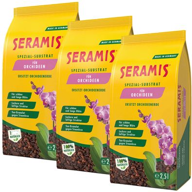 3 x SERAMIS® Spezial-Substrat für Orchideen, 2,5 Liter