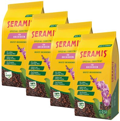 4 x SERAMIS® Spezial-Substrat für Orchideen, 2,5 Liter