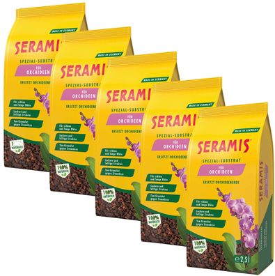 5 x SERAMIS® Spezial-Substrat für Orchideen, 2,5 Liter