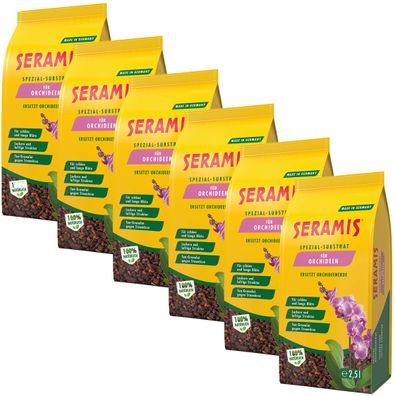 6 x SERAMIS® Spezial-Substrat für Orchideen, 2,5 Liter