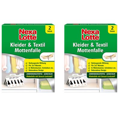 2 x NEXA LOTTE® Kleider- & Textil Mottenfalle, 2 Stück