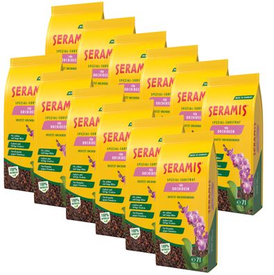 12 x SERAMIS® Spezial-Substrat für Orchideen, 7 Liter