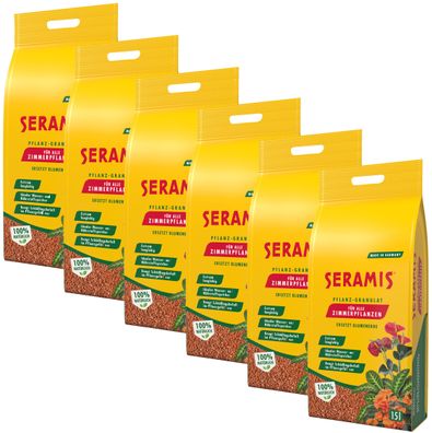 6 x SERAMIS® Pflanz-Granulat für Zimmerpflanzen, 15 Liter