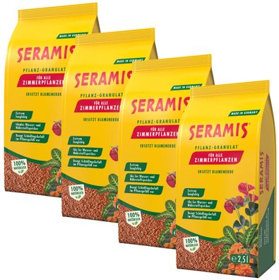 4 x SERAMIS® Pflanz-Granulat für Zimmerpflanzen, 2,5 Liter