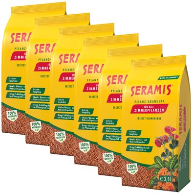 6 x SERAMIS® Pflanz-Granulat für Zimmerpflanzen, 2,5 Liter