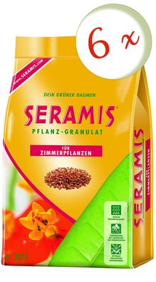 6 x SERAMIS® Pflanz-Granulat für Zimmerpflanzen, 30 Liter