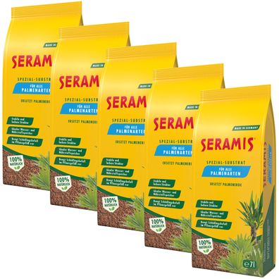 5 x SERAMIS® Spezial-Substrat für Palmen, 7 Liter