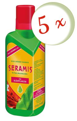 5 x SERAMIS® Vitalnahrung für Blühpflanzen, 500 ml