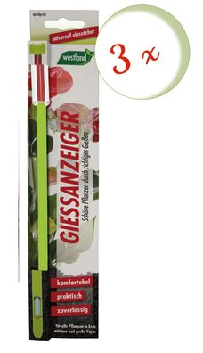 3 x WESTLAND® Gießanzeiger für Blumenerde, 26 cm apfelgrün