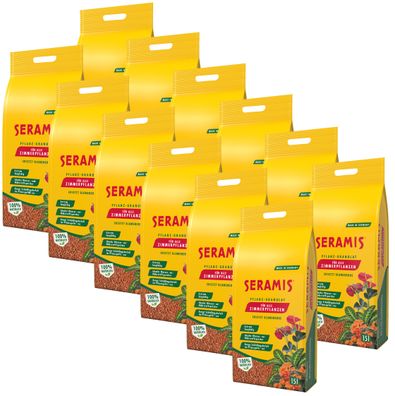 12 x SERAMIS® Pflanz-Granulat für Zimmerpflanzen, 15 Liter