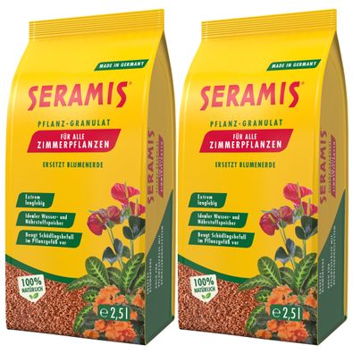 2 x SERAMIS® Pflanz-Granulat für Zimmerpflanzen, 2,5 Liter