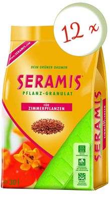 12 x SERAMIS® Pflanz-Granulat für Zimmerpflanzen, 30 Liter