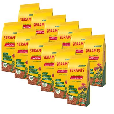 12 x SERAMIS® Pflanz-Granulat für Zimmerpflanzen, 7,5 Liter