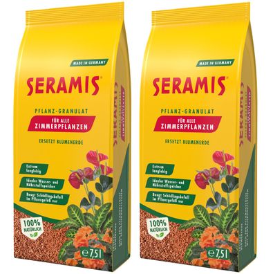 2 x SERAMIS® Pflanz-Granulat für Zimmerpflanzen, 7,5 Liter