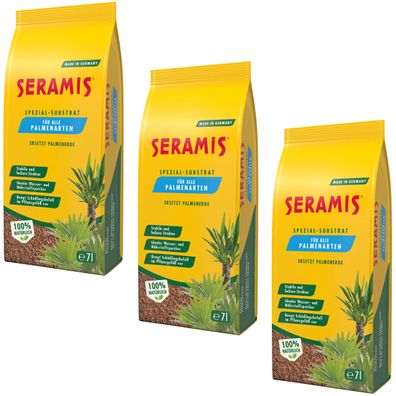 3 x SERAMIS® Spezial-Substrat für Palmen, 7 Liter