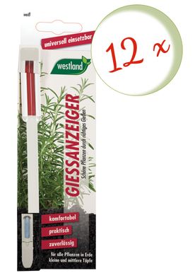 12 x WESTLAND® Gießanzeiger für Blumenerde, 16 cm weiß