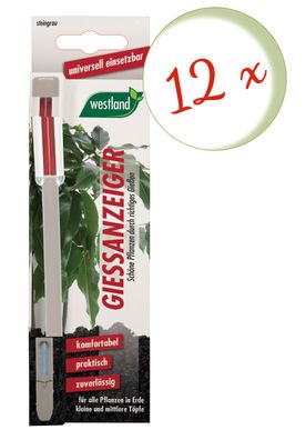 12 x WESTLAND® Gießanzeiger für Blumenerde, 16 cm steingrau