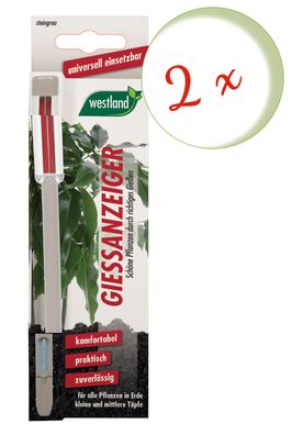 2 x WESTLAND® Gießanzeiger für Blumenerde, 16 cm steingrau