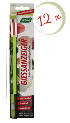 12 x WESTLAND® Gießanzeiger für Blumenerde, 26 cm apfelgrün