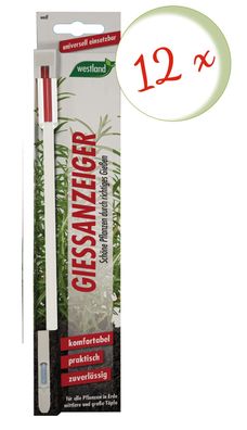 12 x WESTLAND® Gießanzeiger für Blumenerde, 26 cm weiß