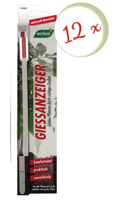 12 x WESTLAND® Gießanzeiger für Blumenerde, 26 cm steingrau