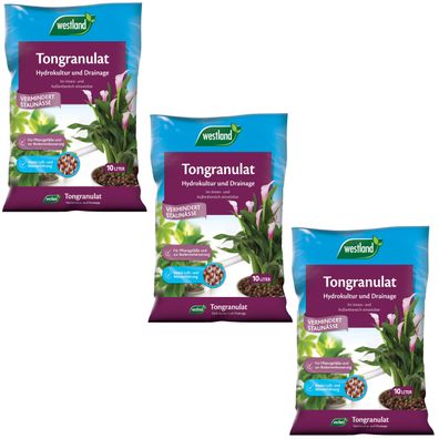 3 x WESTLAND® Tongranulat, 10 Liter