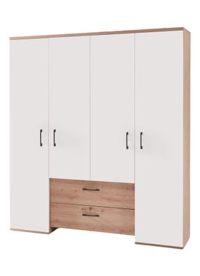 Kleiderschrank Eddi 155 x 51 x 188 Asteiche/Weiß 15118