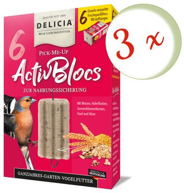 3 x FRUNOL DELICIA® Delicia® Pick-Me-Up Aktivblocs, 6 Stück