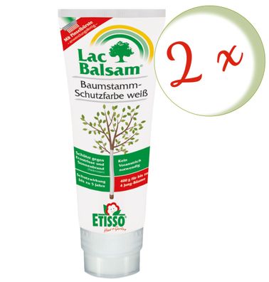 2 x FRUNOL DELICIA® Etisso® LacBalsam Baumstamm-Schutzfarbe weiß, 400 g