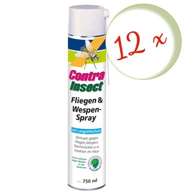 12 x FRUNOL DELICIA® Contra Insect® Ungeziefer & Wespen Spray, 750 ml