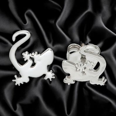 Kinder Ohrstecker Gecko 925 Sterling Silber rhodiniert Ohrringe Kinderohrringe