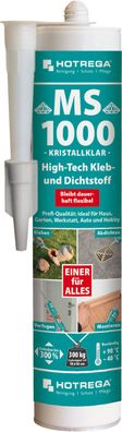 HOTREGA® MS 1000 High-Tech Kleb- und Dichtstoff, 290 ml Kartusche, transparent