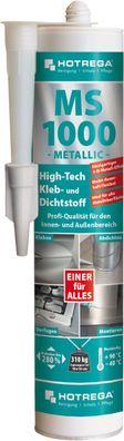 HOTREGA® MS 1000 High-Tech Kleb- und Dichtstoff, 310 ml Kartusche, metallic