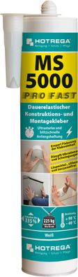 HOTREGA® MS 5000 ProFast flexibler Konstruktionskleber, 290 ml Kartusche, weiß