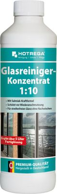 HOTREGA® Glasreiniger-Konzentrat 1:10, 500 ml Flasche