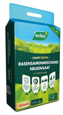 WESTLAND® Smart Green - Rasensamenmischung Neueinsaat, 2,5 kg für 100 m²