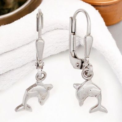 Kinder Boutons Delfin 925 Sterling Silber Ohrringe Ohrhänger Kinderohrringe