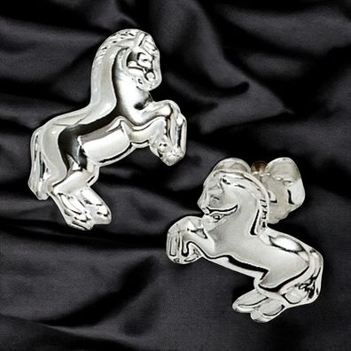 Kinder Ohrstecker Pferd Pferde 925 Sterling Silber Ohrringe Kinderohrringe