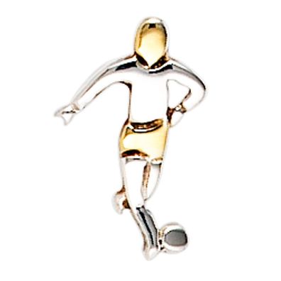 X-Mas SALE: Einzel-Ohrstecker Fußball Fußballspieler 925 Sterling Silber bi