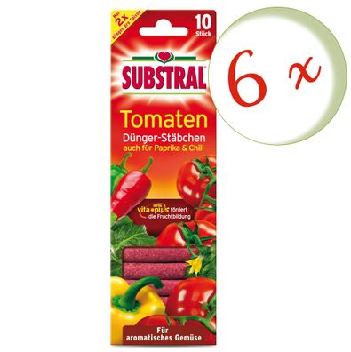 6 x SUBSTRAL® Tomaten Dünger-Stäbchen, 10 Stück